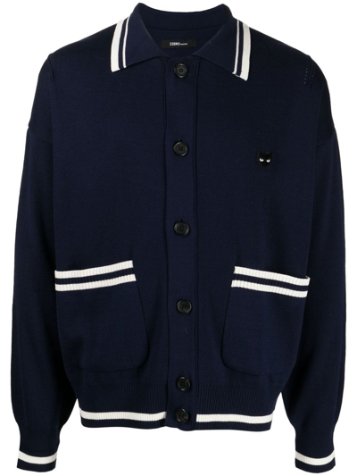 New Panther Knit Cardigan In Blue