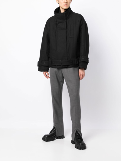Songzio Cotton Belted Jacket In Black