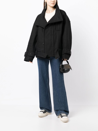 Songzio Cotton Belted Jacket In Black