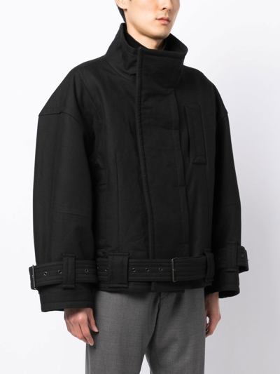 Songzio Cotton Belted Jacket In Black