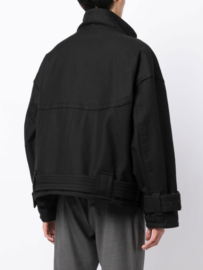 Songzio Cotton Belted Jacket In Black