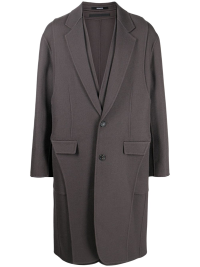 Songzio Wool Asymmetric Mid-length Coat In Grey