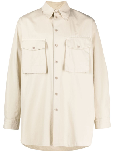 Shop Lemaire Overcast Pocketed Shirt In Grey