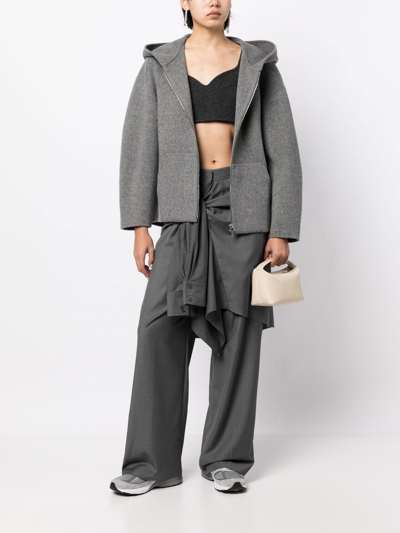 Goen J Zip-up Wool Jacket In Grey