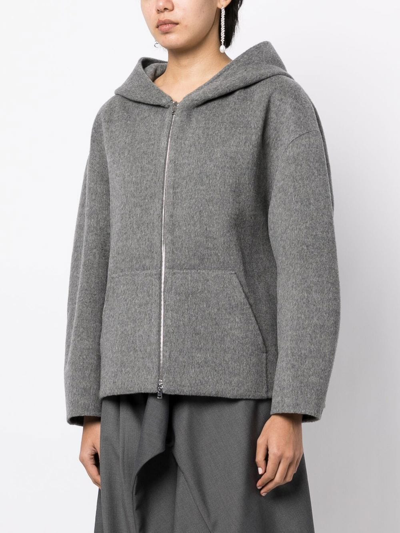 Shop Goen J Zip-up Wool Jacket In Grey