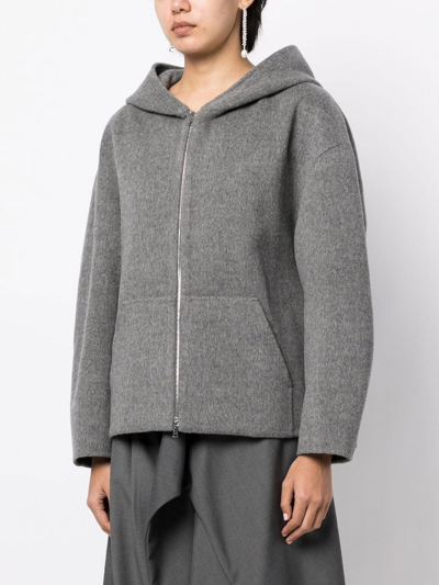 Goen J Zip-up Wool Jacket In Grey