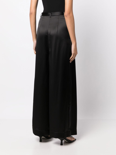 Shop Goen J Pleated Wide-leg Pants In Black