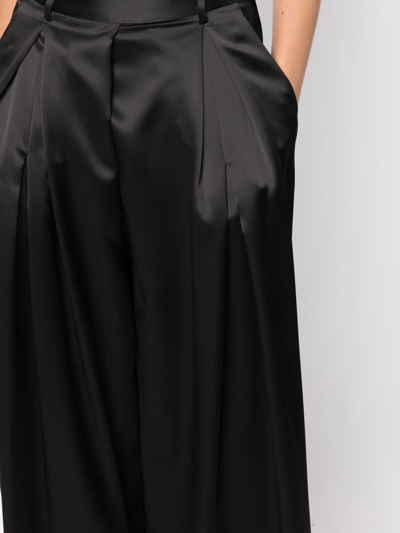 Shop Goen J Pleated Wide-leg Pants In Black