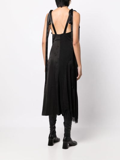 Shop Goen J Lace-trim Midi Dress In Black