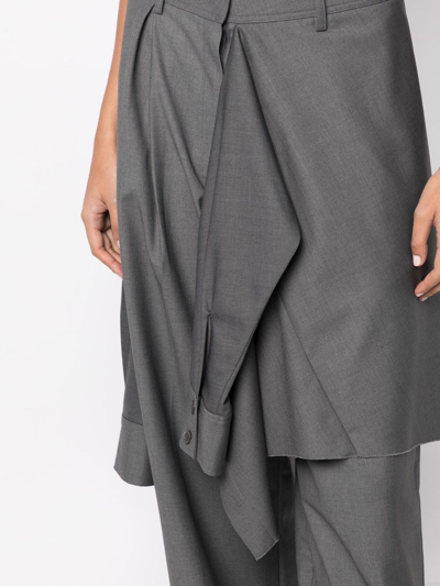 Shop Goen J Layered Shirt Straight-leg Trousers In Grey