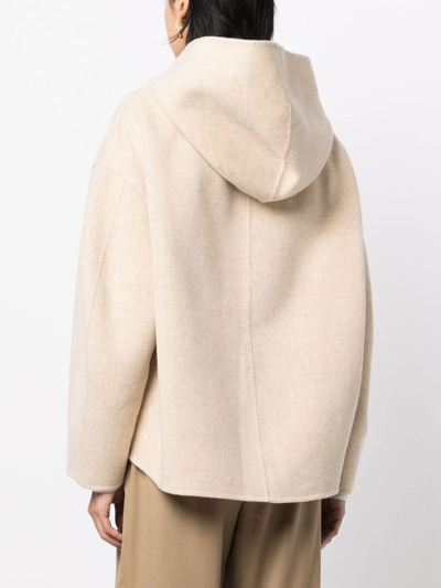 Shop Goen J Zip-up Hooded Jacket In Neutrals