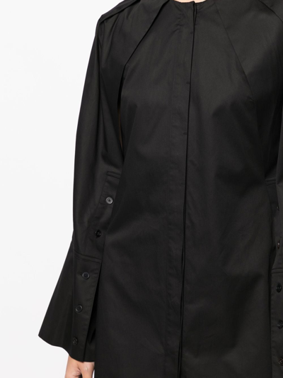 Shop Goen J Long-sleeve Mini Shirt Dress In Black