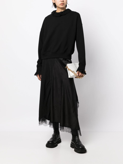 Goen J Crochet-colar Sweatshirt In Black