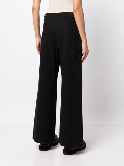 Shop Goen J Wide-leg Cargo Trousers In Black