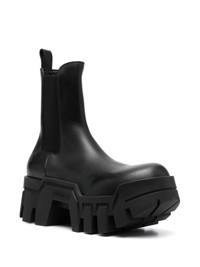 Shop Balenciaga Bulldozer Platform Chelsea Boots In Black