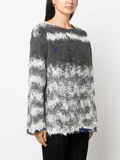 Shop Vitelli Contrasting-stitch Knit Jumper In Grey