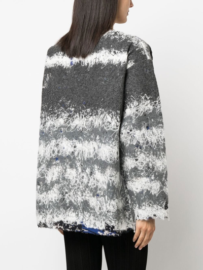 Shop Vitelli Contrasting-stitch Knit Jumper In Grey