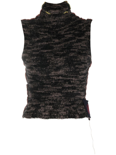 Shop Vitelli Melange-effect Sleeveless Top In Brown