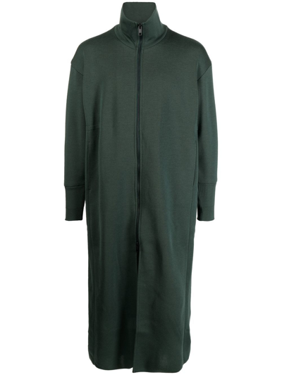 Shop Cfcl Milan Zipped Knitted Coat In Green