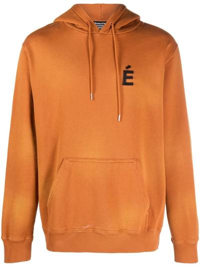 Shop Etudes Studio Chest Logo-patch Detail Hoodie In Brown