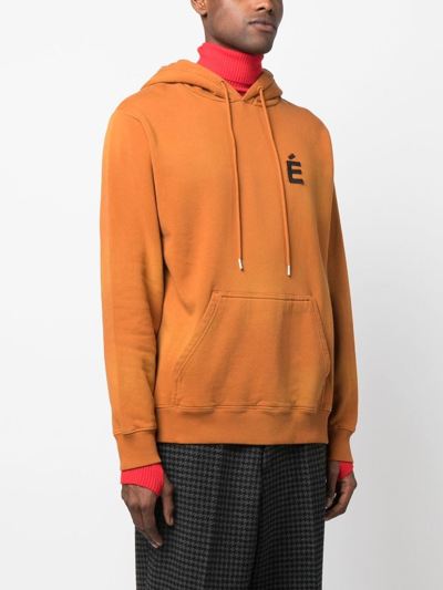 Shop Etudes Studio Chest Logo-patch Detail Hoodie In Brown