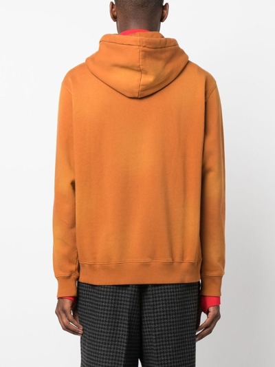 Shop Etudes Studio Chest Logo-patch Detail Hoodie In Brown