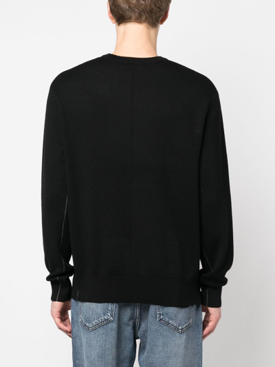 Shop Rag & Bone Ribbed-knit Crew-neck Sweater In Black