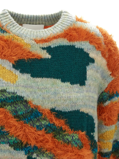 Shop Koché Wool Blended Intarsia Top In Multicolor