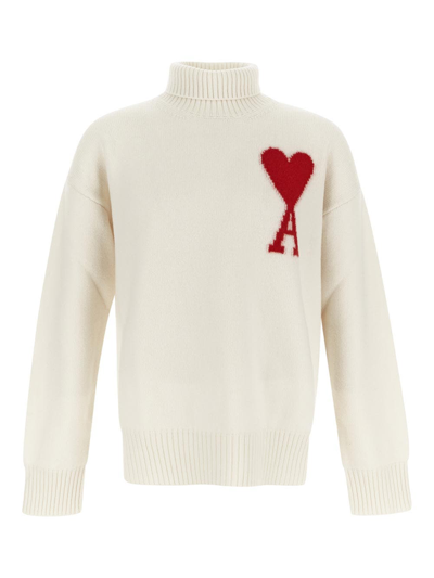 Shop Ami Alexandre Mattiussi Off White Turtleneck Sweater