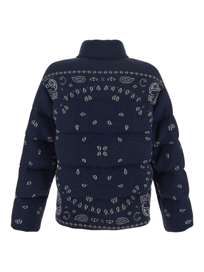 Alanui Puffer Bandana Jacket In Blue