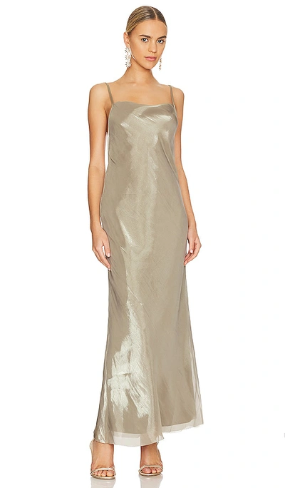 Shop Bec & Bridge Fleur Maxi Dress In Iridescent Silver