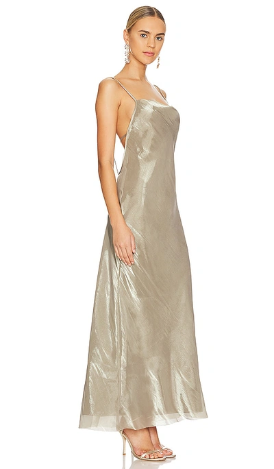 Shop Bec & Bridge Fleur Maxi Dress In Iridescent Silver