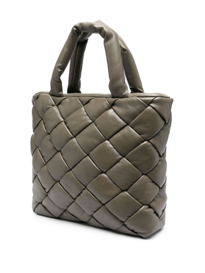 Shop Officine Creative Quilted Leather Tote Bag In Green