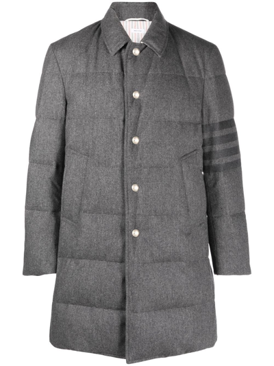 Shop Thom Browne 4-bar Padded Coat In Grey