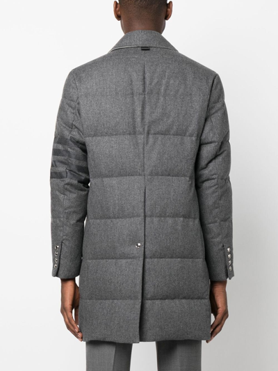 Shop Thom Browne 4-bar Padded Coat In Grey