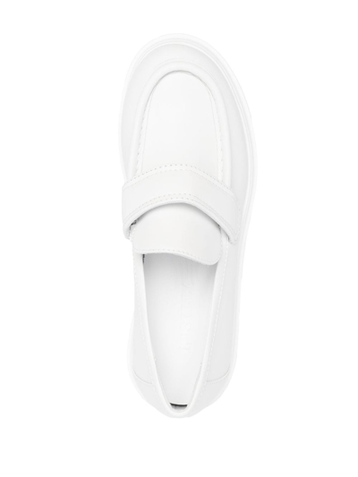 Shop Le Silla Ranger Leather Loafers In White