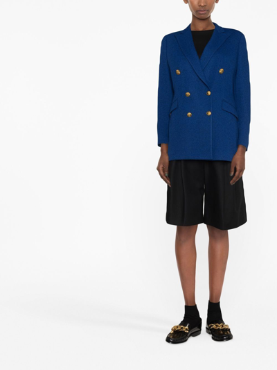 Shop Saulina Tailored Double-breasted Jacket In Blue