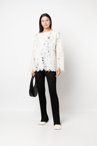 Shop Vitelli Open-knit Detail Jumper In White