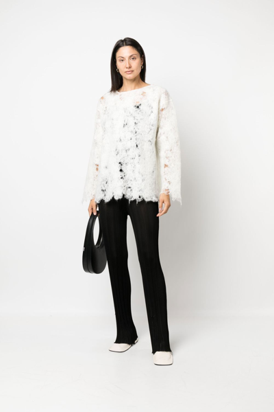 Vitelli Open-knit Detail Jumper In White