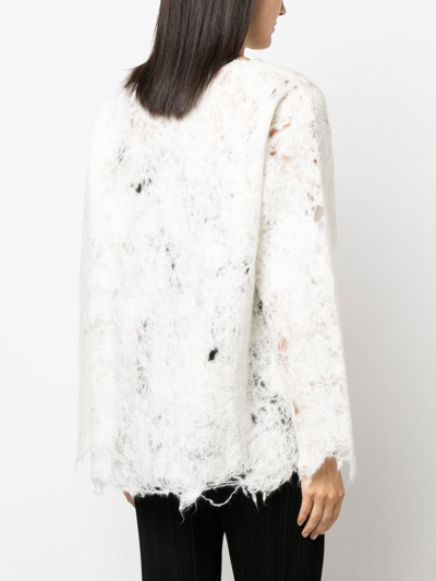 Shop Vitelli Open-knit Detail Jumper In White