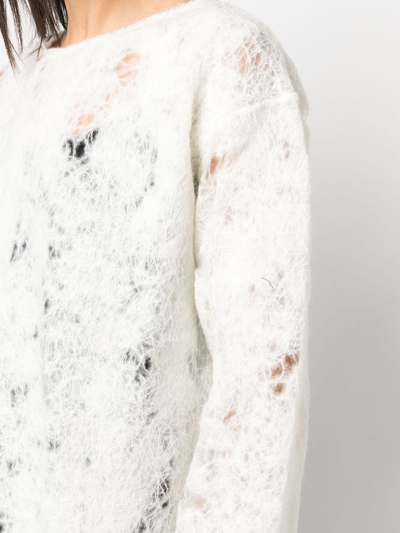 Shop Vitelli Open-knit Detail Jumper In White