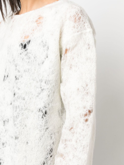 Vitelli Open-knit Detail Jumper In White