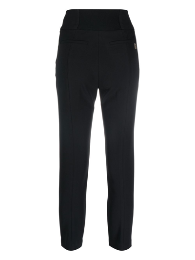 Shop Blugirl Cropped Clim-cut Trousers In Black