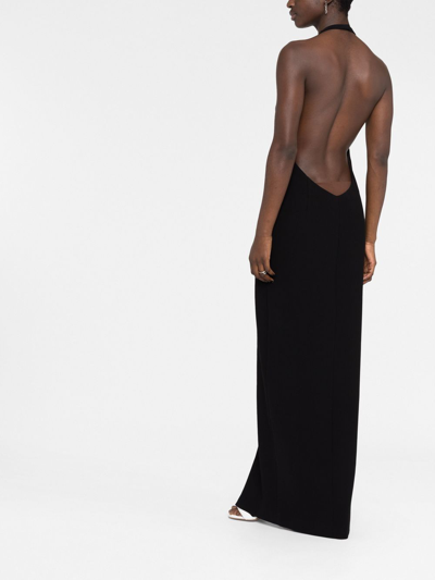 Shop Monot Plunging V-neck Low-back Dress In Black
