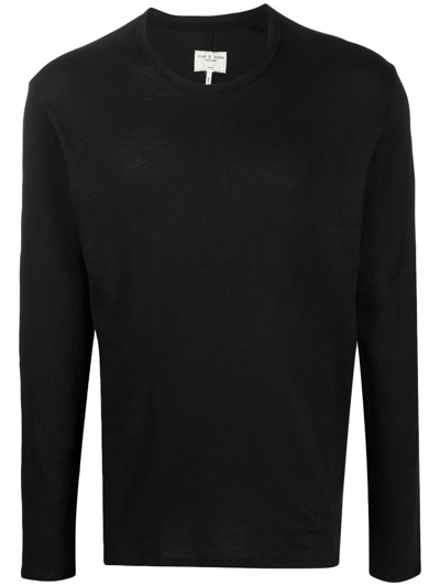 Shop Rag & Bone Long-sleeve Cotton T-shirt In Black