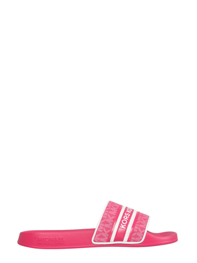 Shop Michael Michael Kors Gilmore Slide Sandals In Pink