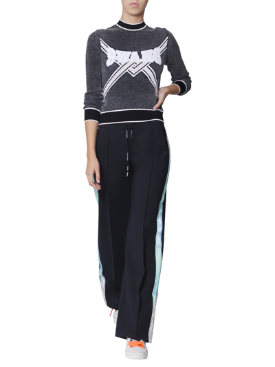 Shop Off-white Cropped Sweater In Charcoal