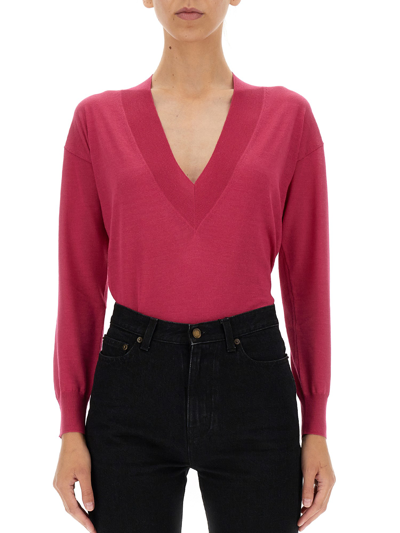 Shop Tom Ford V-neck Sweater In Fuchsia