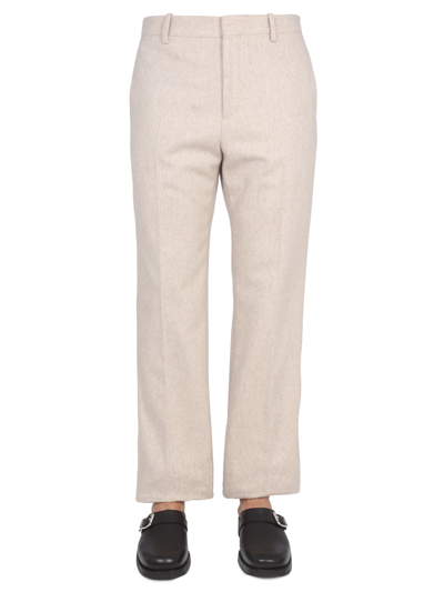 Shop Off-white Slim Fit Pants In Powder