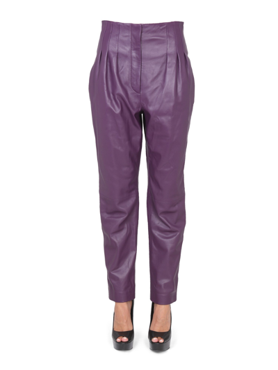 Alberta Ferretti Tassel Pants Ankle Length In Purple